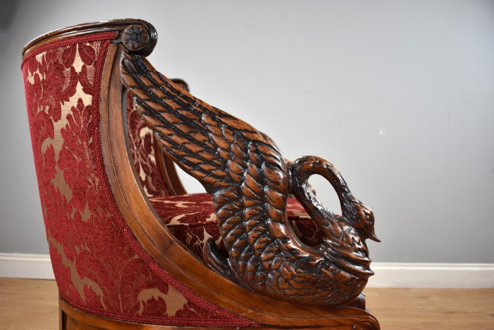 Pair of French Empire Style Tub Chairs View VIII