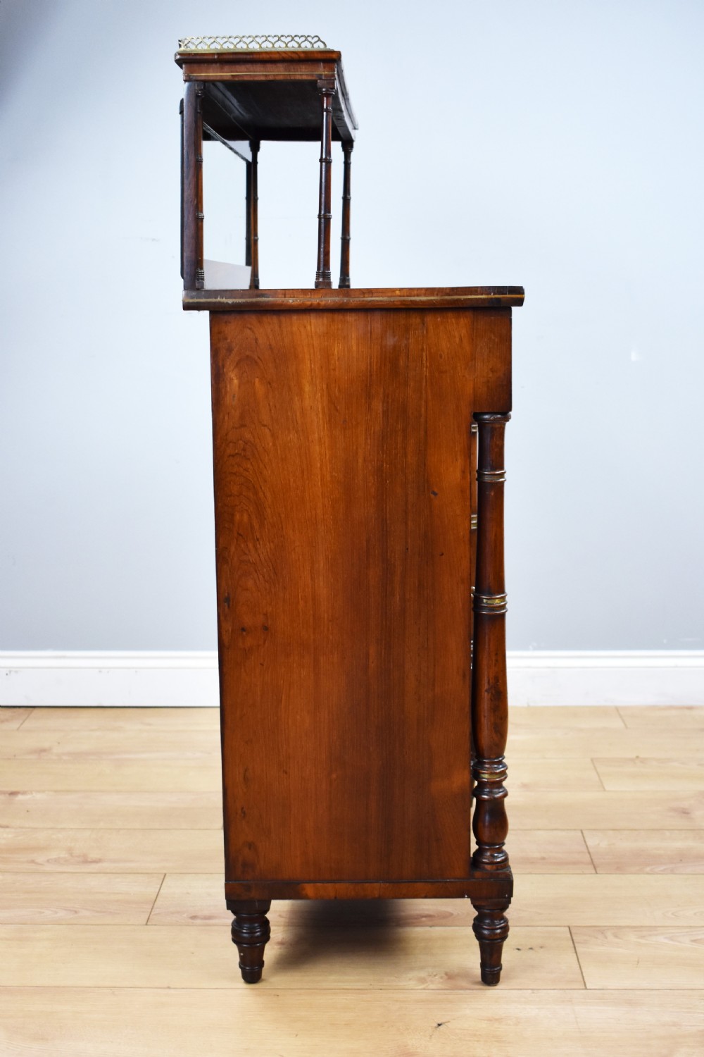 Regency Rosewood and Brass Inlaid Chiffonier  View V