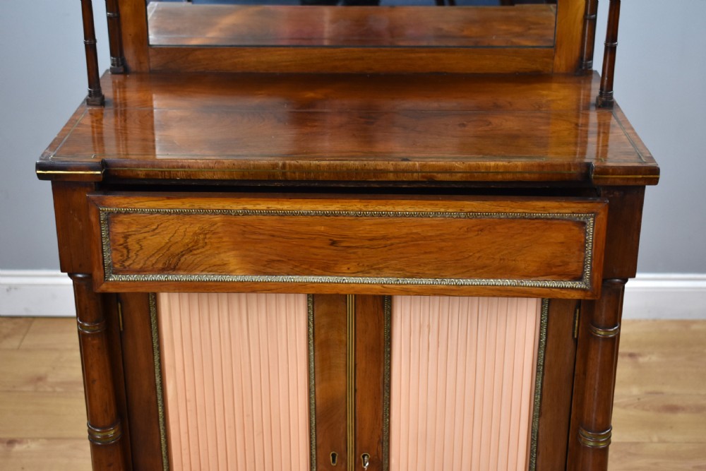 Regency Rosewood and Brass Inlaid Chiffonier  View VII