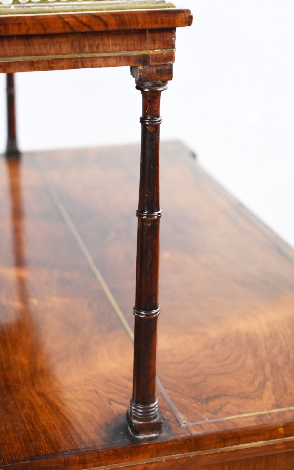 Regency Rosewood and Brass Inlaid Chiffonier  View X