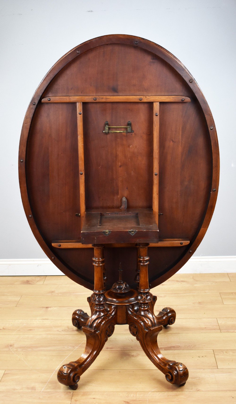 Victorian Burr Walnut & Marquetry Oval Breakfast Table View VII