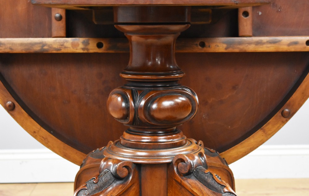 Victorian Burr Walnut Oval Tilt Top Breakfast Table View IV