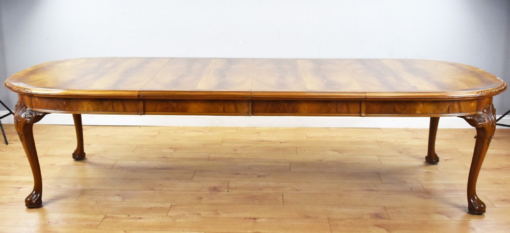 Antique Figured Walnut Dining Table