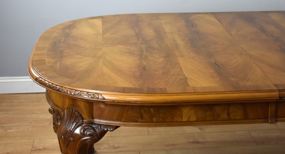 Antique Figured Walnut Dining Table View V