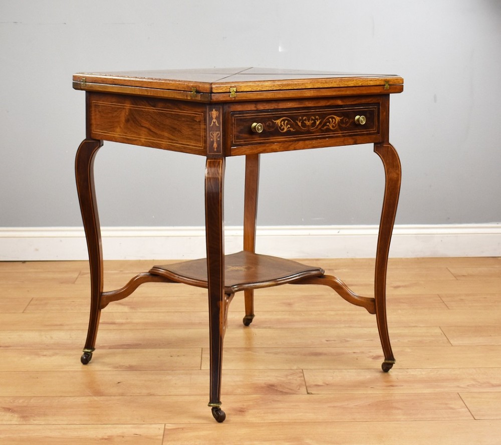 Late Victorian Rosewood Envelope Card Table