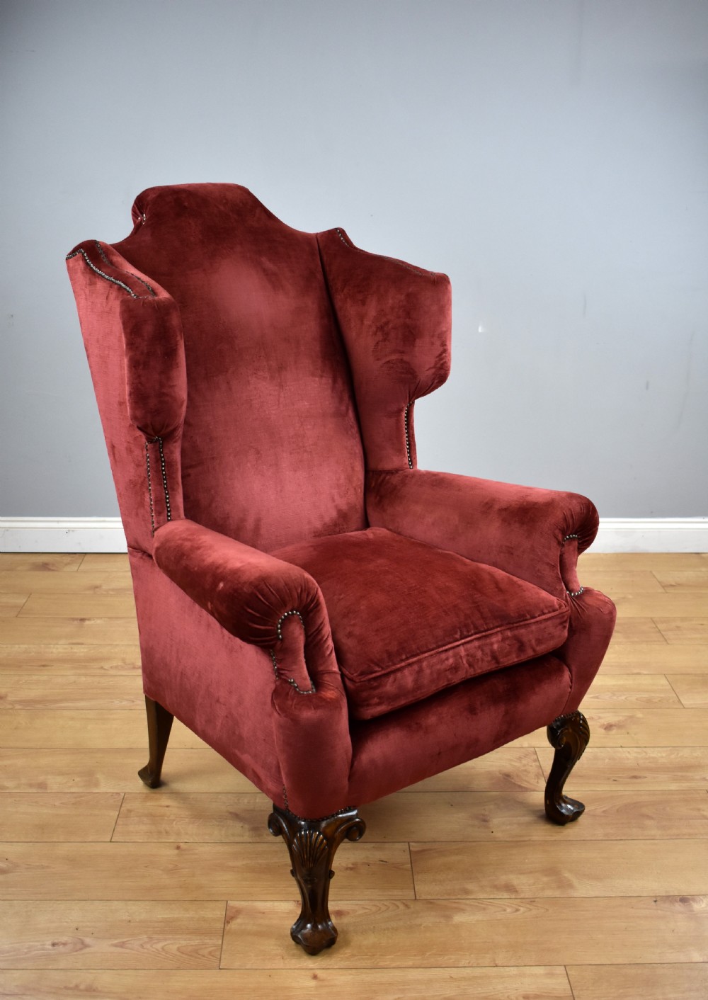 Pair of Antique Wing Back Armchairs View III