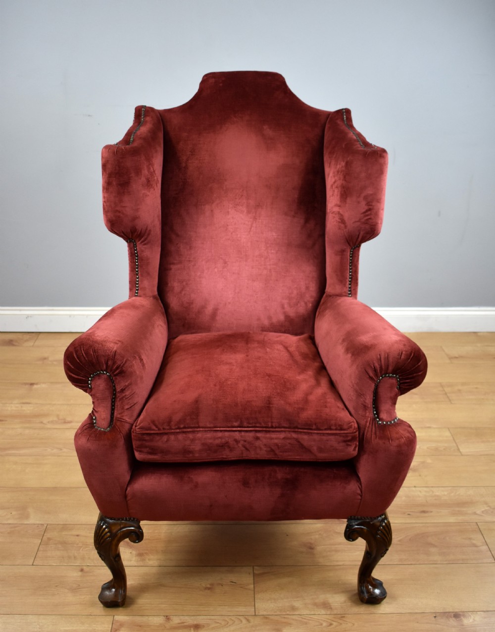 Pair of Antique Wing Back Armchairs View IV