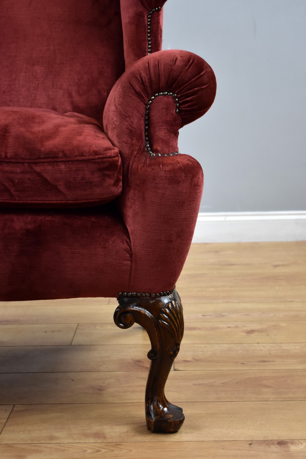 Pair of Antique Wing Back Armchairs View VII