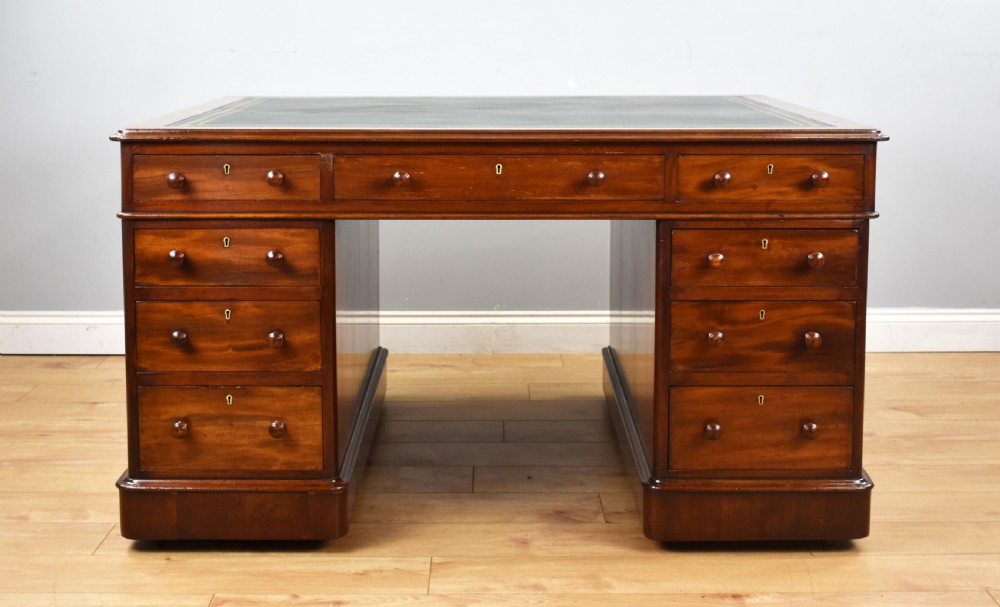 Victorian Mahogany Partners Desk View IX