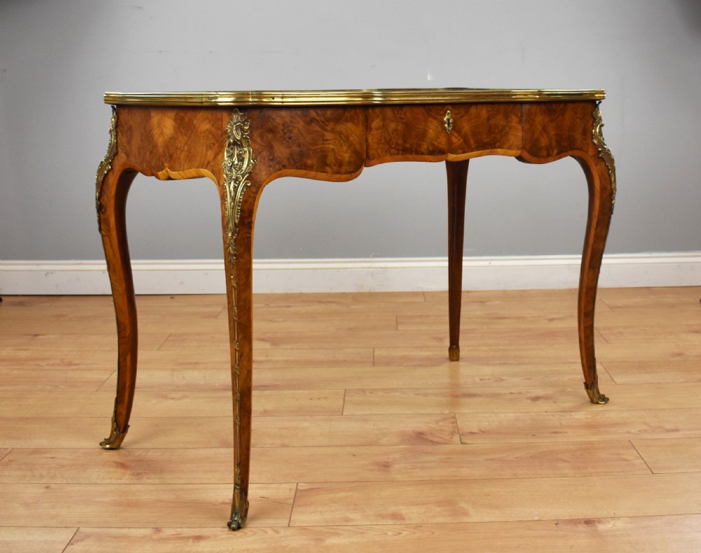 Victorian Louis XV Style Burr Walnut Writing Table