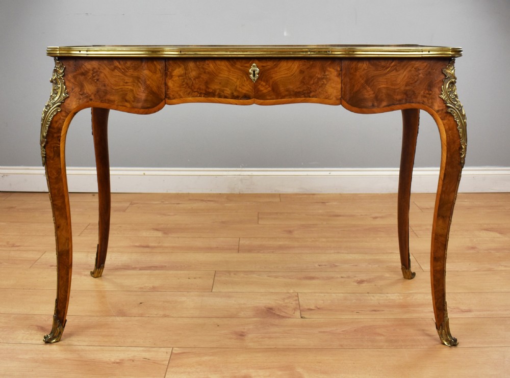 Victorian Louis XV Style Burr Walnut Writing Table View II