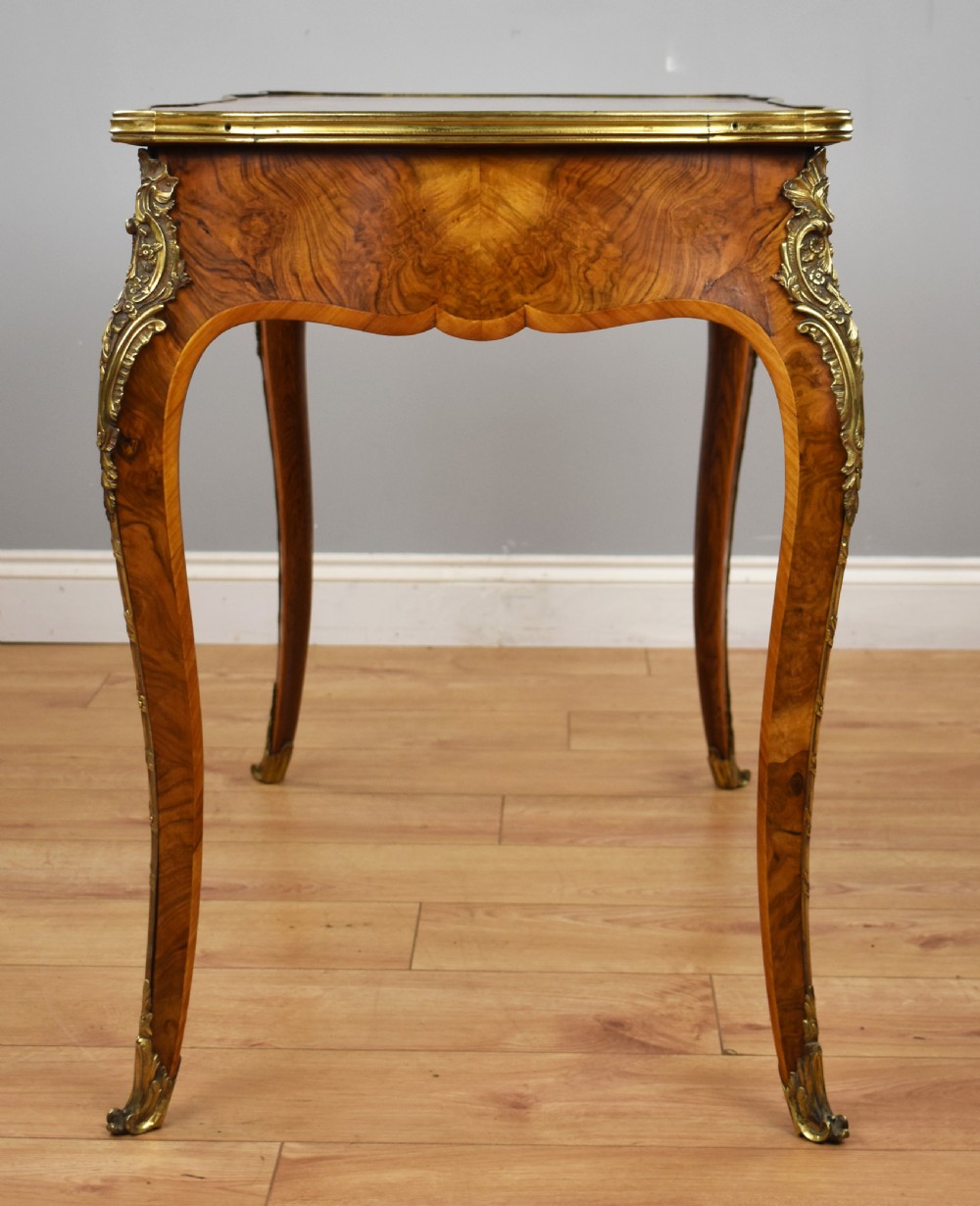 Victorian Louis XV Style Burr Walnut Writing Table View VIII