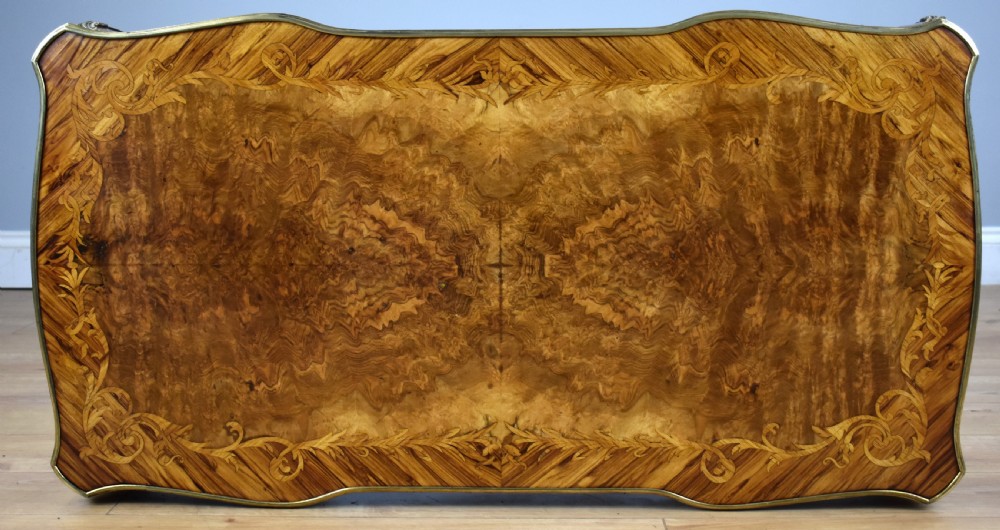 Victorian Louis XV Style Burr Walnut Writing Table View IX