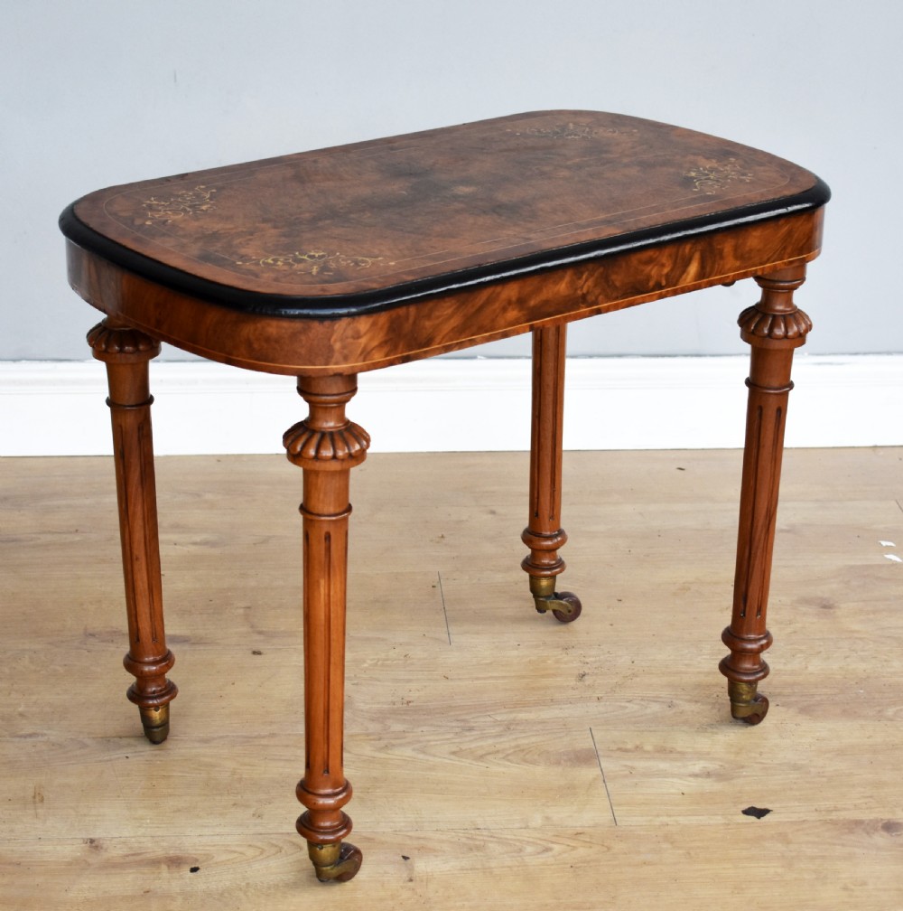 Victorian Burr Walnut Inlaid Occasional Table View II