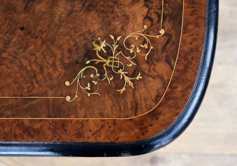 Victorian Burr Walnut Inlaid Occasional Table View IV