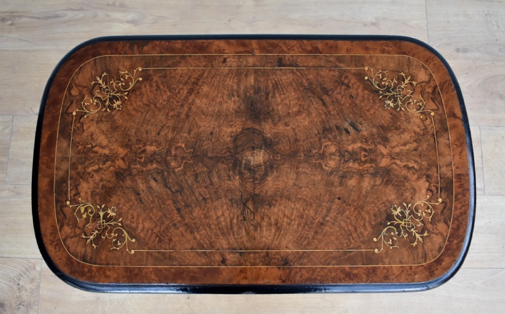 Victorian Burr Walnut Inlaid Occasional Table View VI