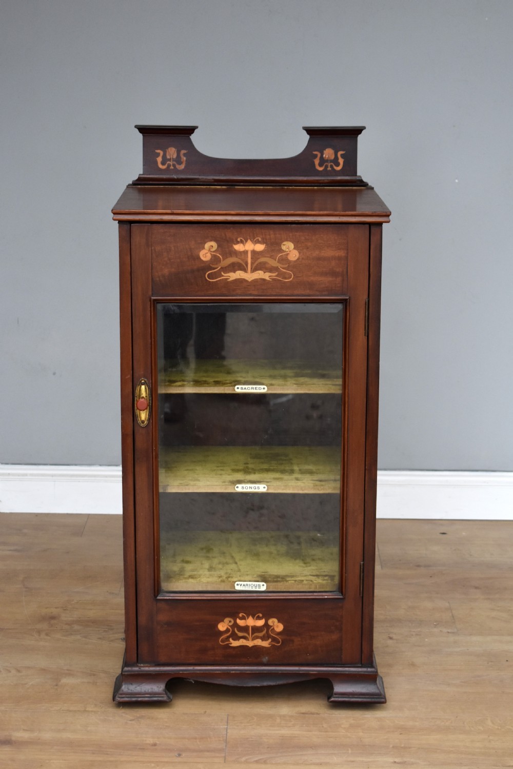 Victorian Mahogany Inlaid Art Nouveau Music Cabinet View VI