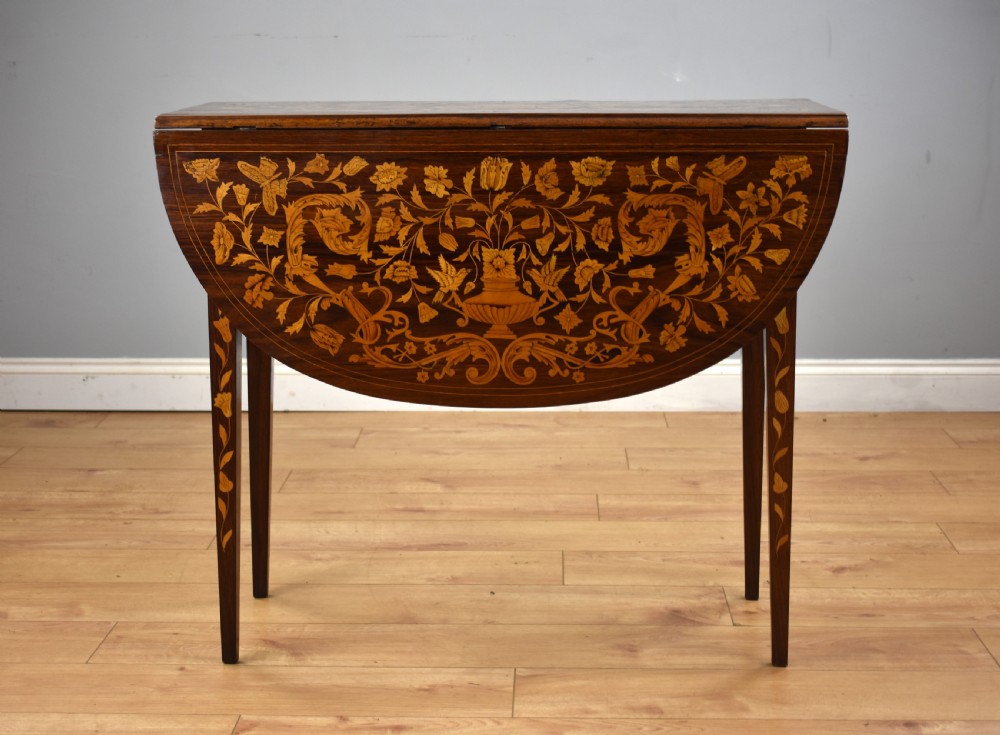 19th Century Dutch Marquetry Drop Leaf Table View II