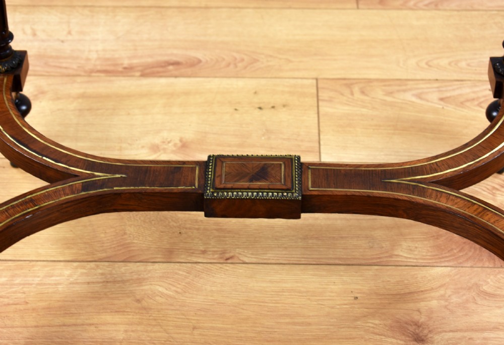 19th Century Rosewood & Brass Inlaid Drop Leaf Table  View VII