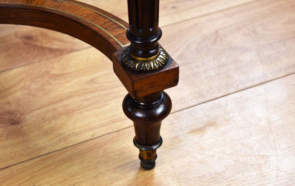 19th Century Rosewood & Brass Inlaid Drop Leaf Table  View IX
