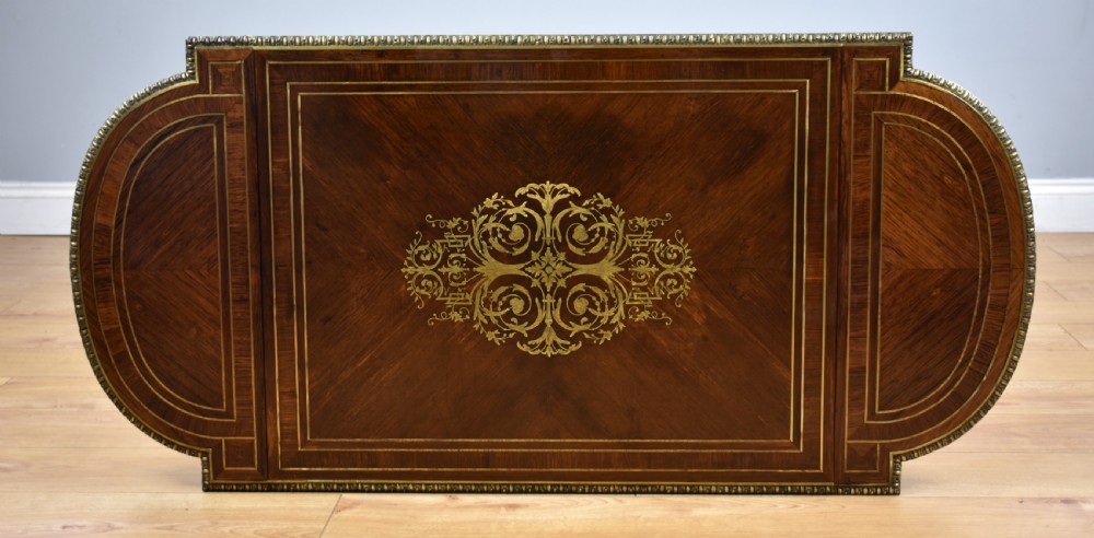 19th Century Rosewood & Brass Inlaid Drop Leaf Table  View XIV