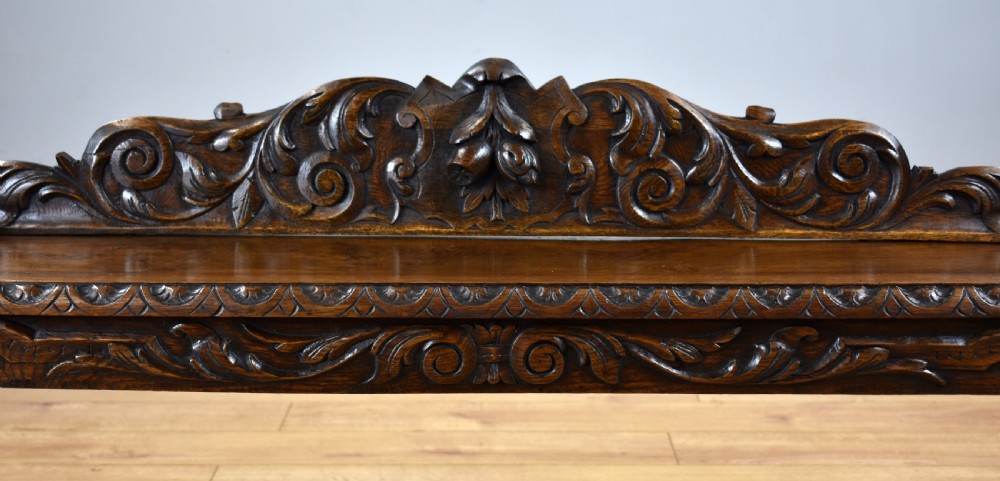 Victorian Carved Oak Window Seat View VI