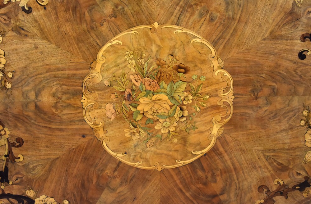 Victorian Marquetry Inlaid Oval Tilt Top Breakfast Table View VII