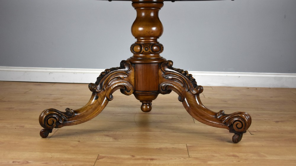 Victorian Marquetry Inlaid Oval Tilt Top Breakfast Table View XI