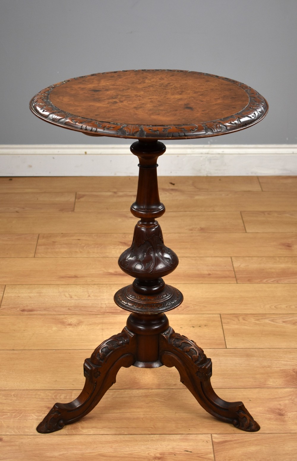 Victorian Burr Walnut Tripod Table