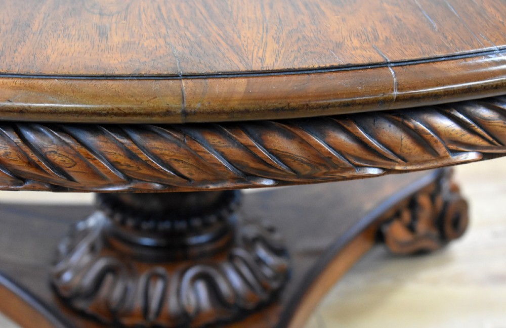 William IV Rosewood Circular Breakfast Table View XI