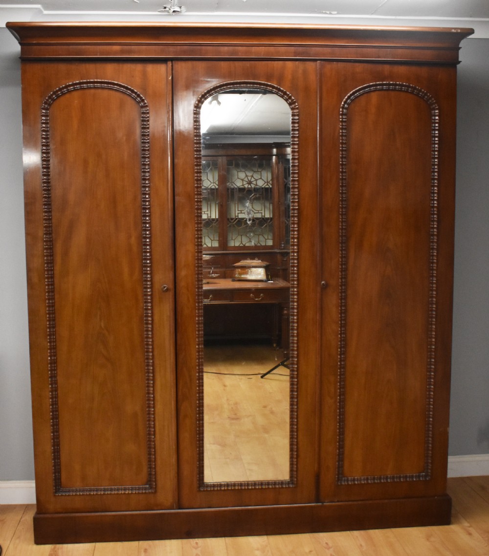 Victorian Mahogany Three Door Wardrobe