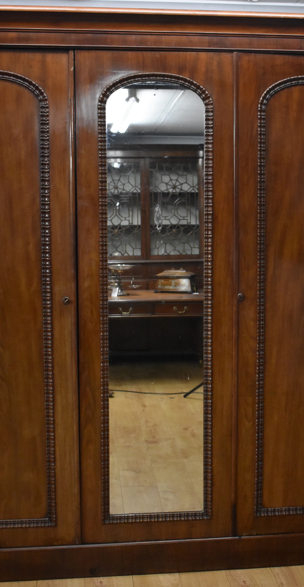 Victorian Mahogany Three Door Wardrobe View III