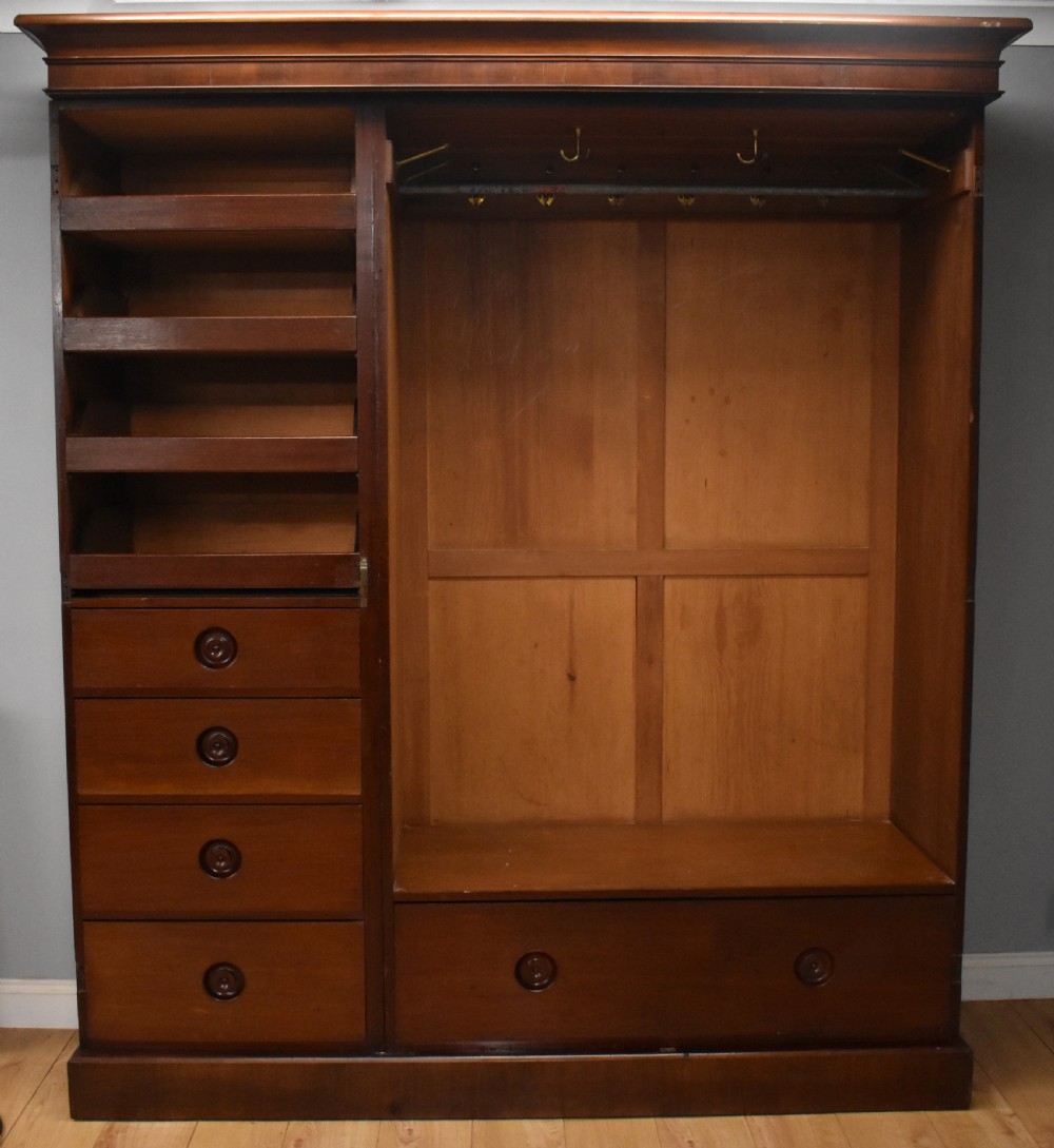 Victorian Mahogany Three Door Wardrobe View V
