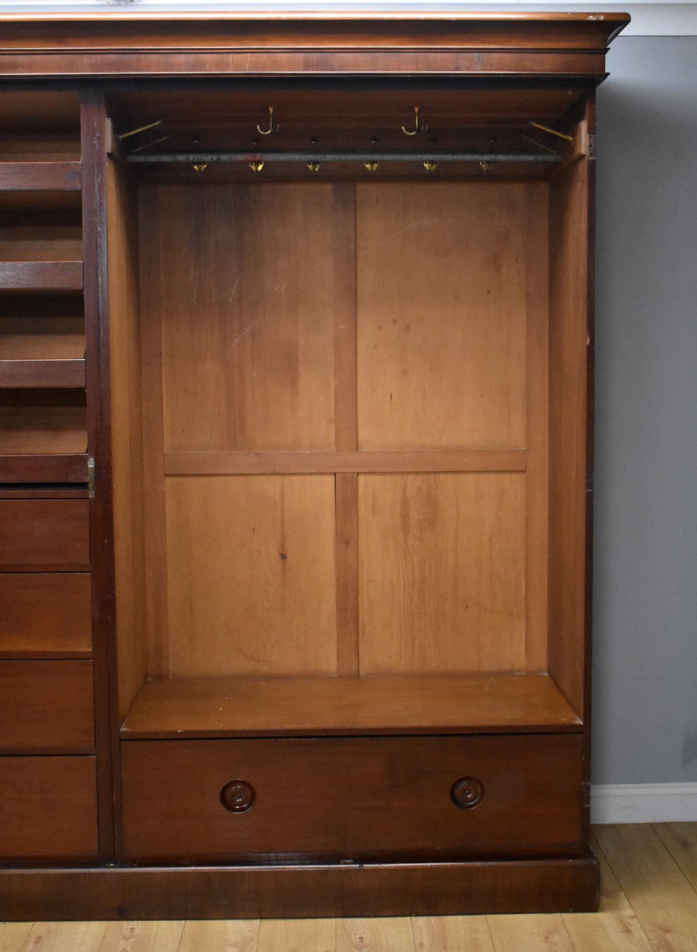 Victorian Mahogany Three Door Wardrobe View VII