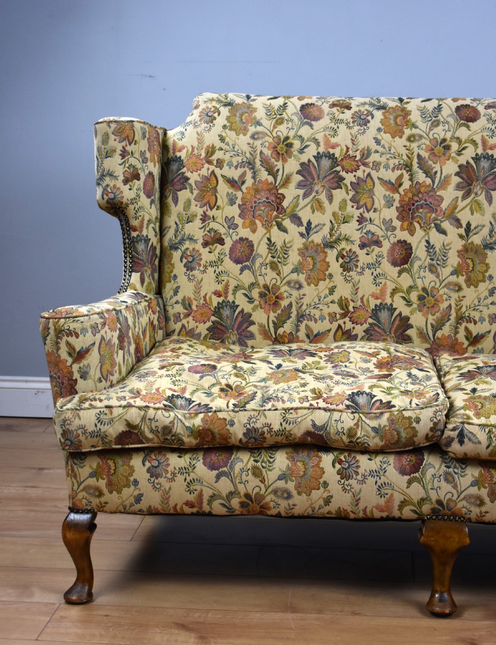 Queen Anne Style Wing Back Sofa View III