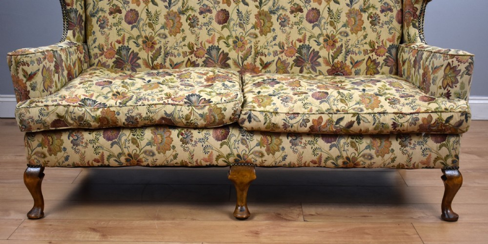 Queen Anne Style Wing Back Sofa View VI