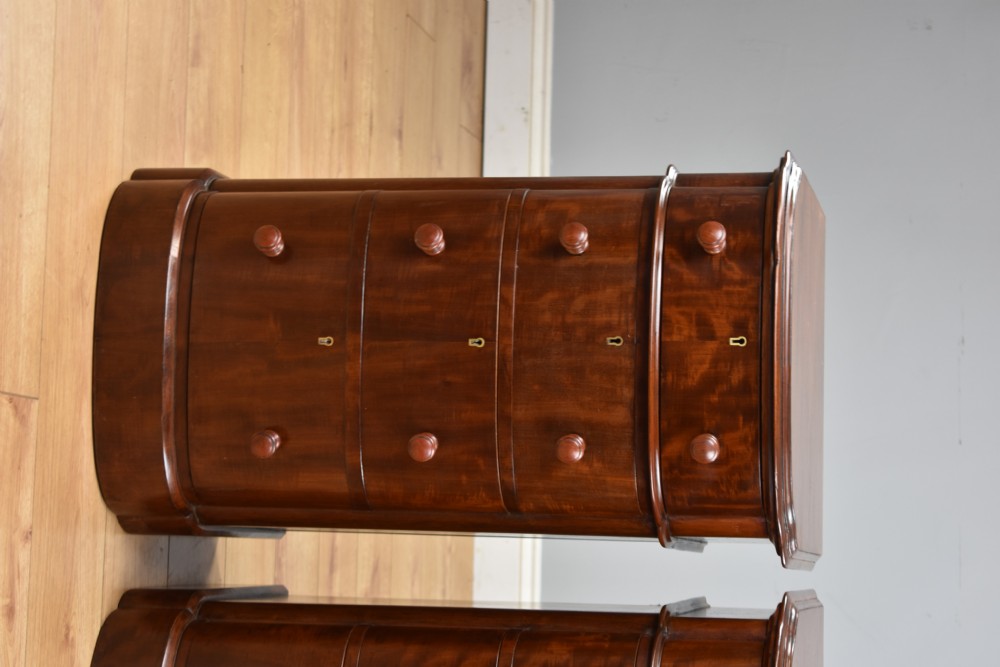 Pair of Victorian Mahogany Bow Front Bedside Chests View IV