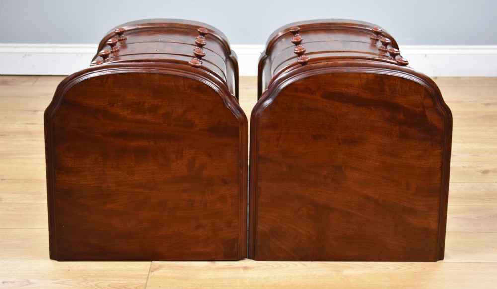 Pair of Victorian Mahogany Bow Front Bedside Chests View VIII