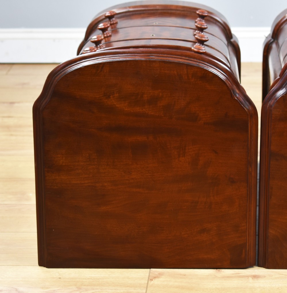 Pair of Victorian Mahogany Bow Front Bedside Chests View IX
