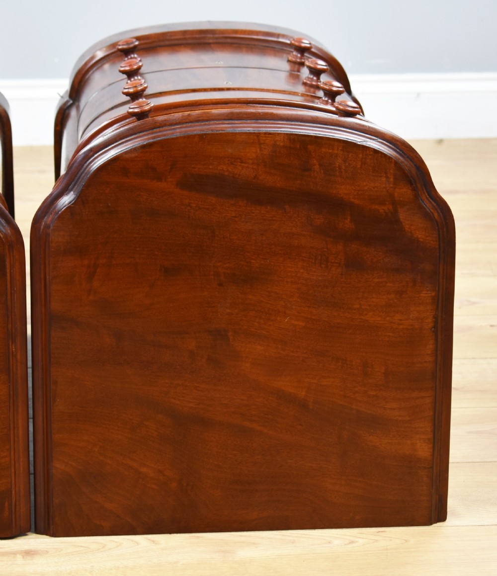 Pair of Victorian Mahogany Bow Front Bedside Chests View X