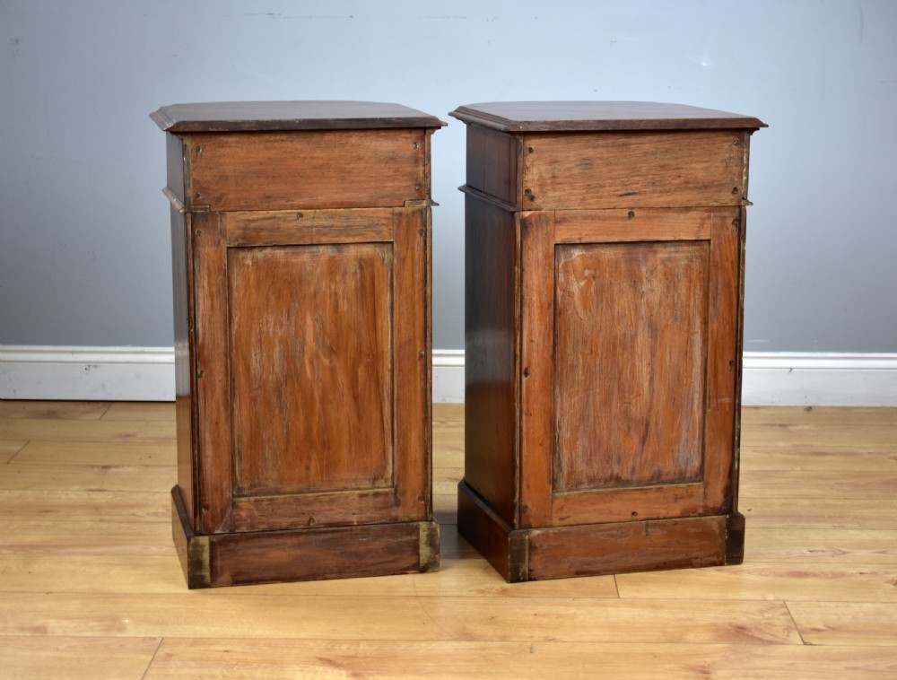 Pair of Victorian Mahogany Bow Front Bedside Chests View XI