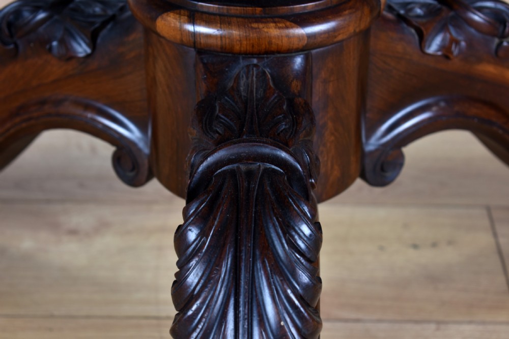 Victorian Rosewood Circular Breakfast Table View V