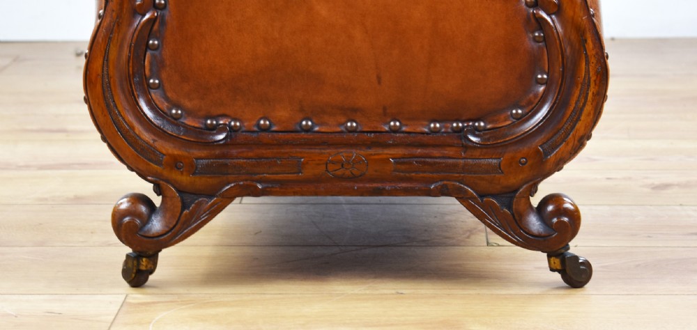 Victorian Hand Dyed Leather Ottoman View VI