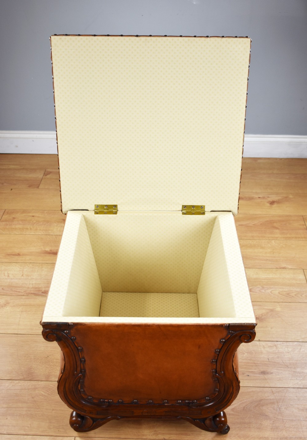 Victorian Hand Dyed Leather Ottoman View VIII