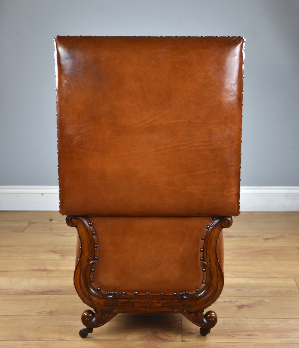 Victorian Hand Dyed Leather Ottoman View XIV