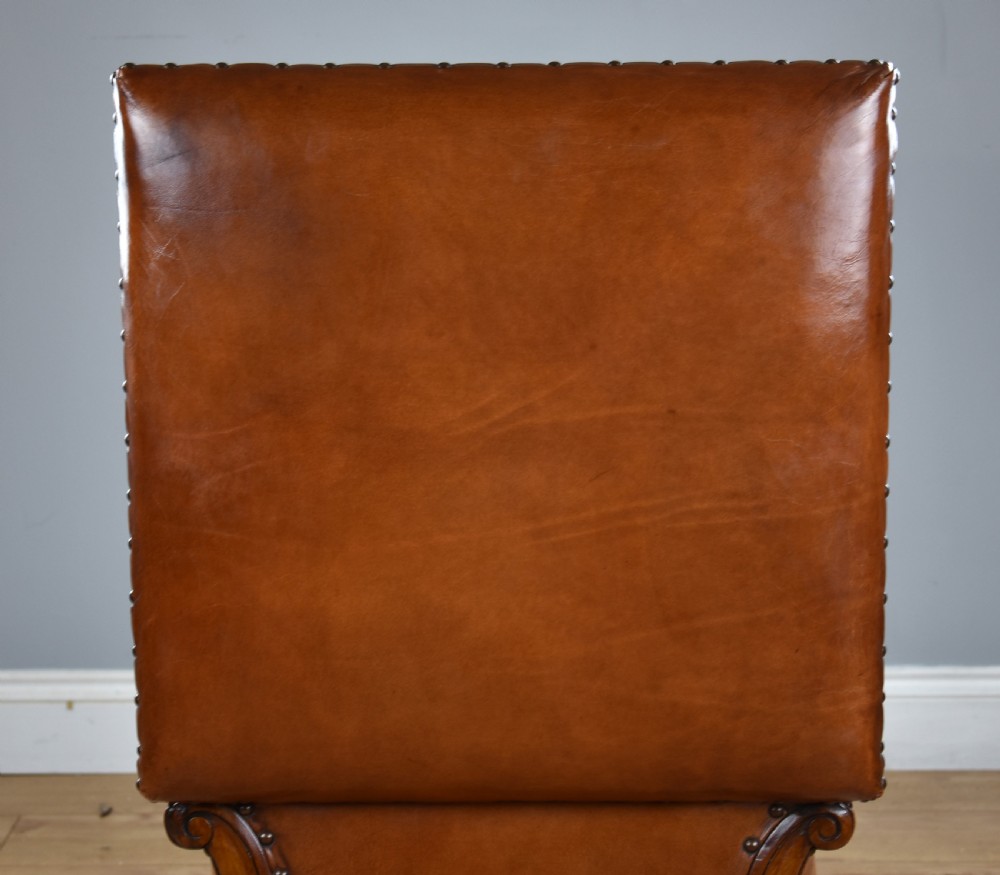 Victorian Hand Dyed Leather Ottoman View XV