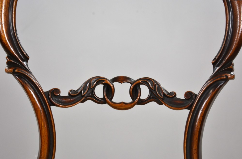 Set Six Victorian Walnut Dining Chairs View V