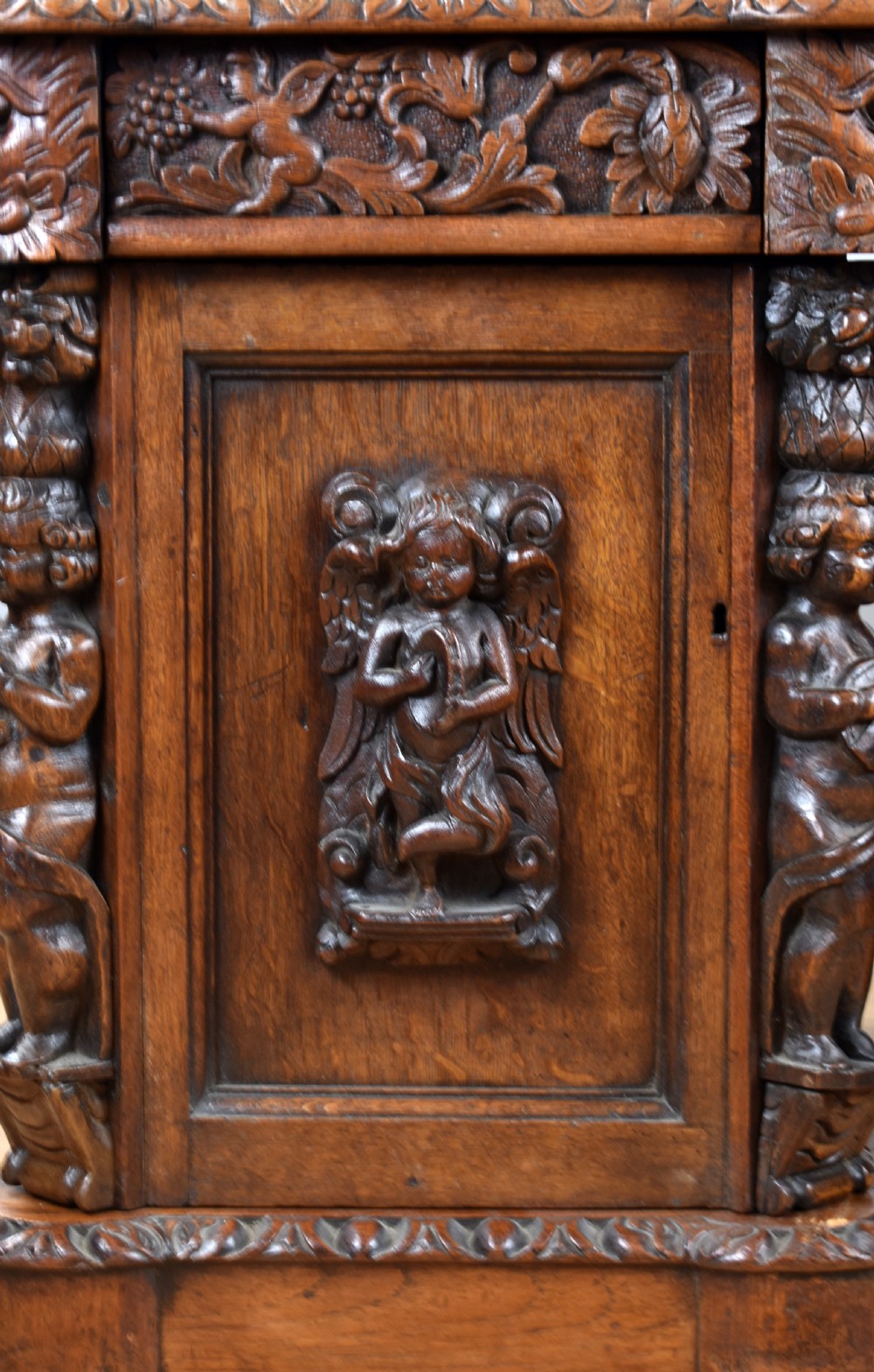 Victorian Carved Oak Desk View VII