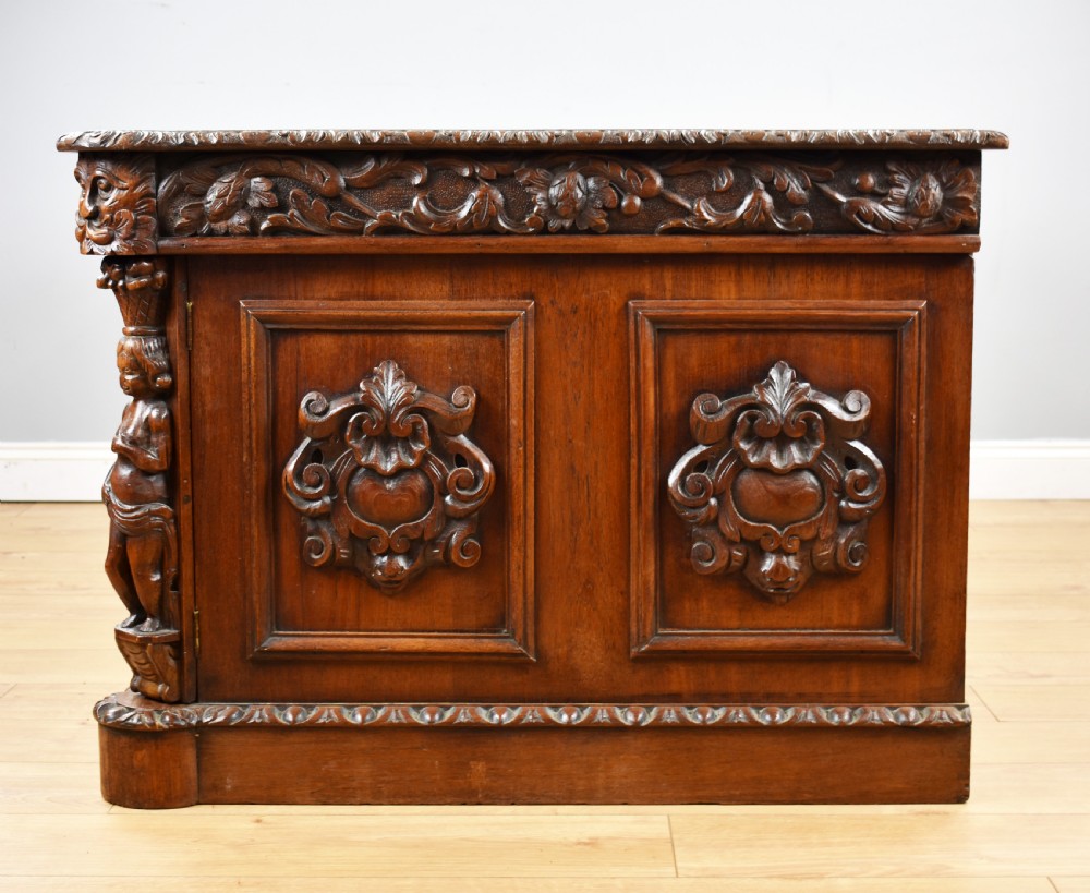 Victorian Carved Oak Desk View XIII