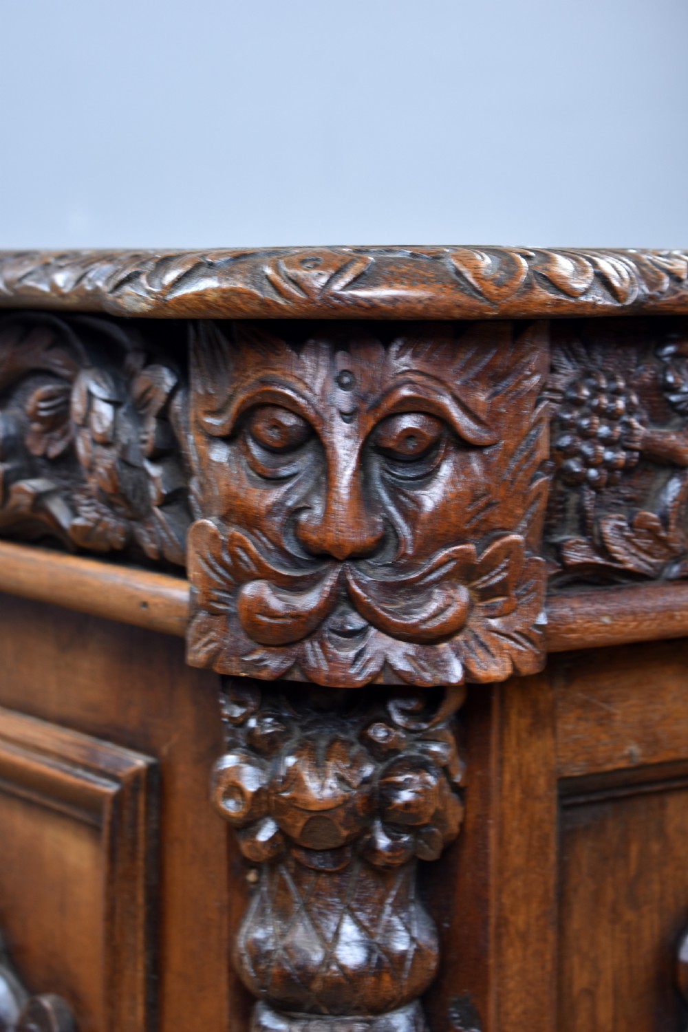 Victorian Carved Oak Desk View XIV